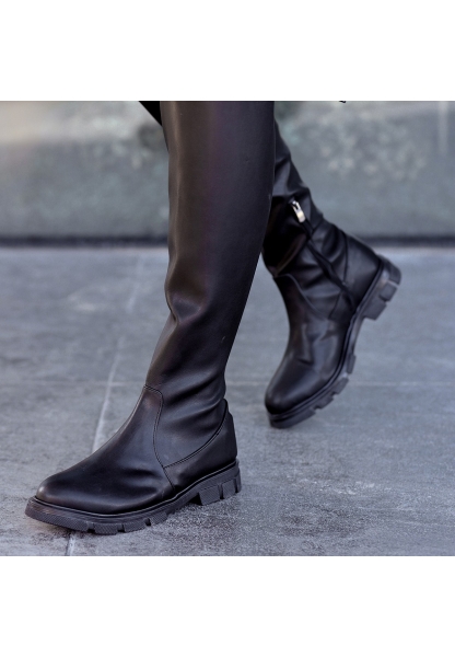 Iyan Siyah Cilt Çorap Çizme