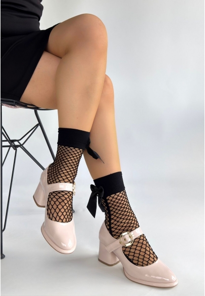 Weys Bej Rugan Topuklu Ayakkabı